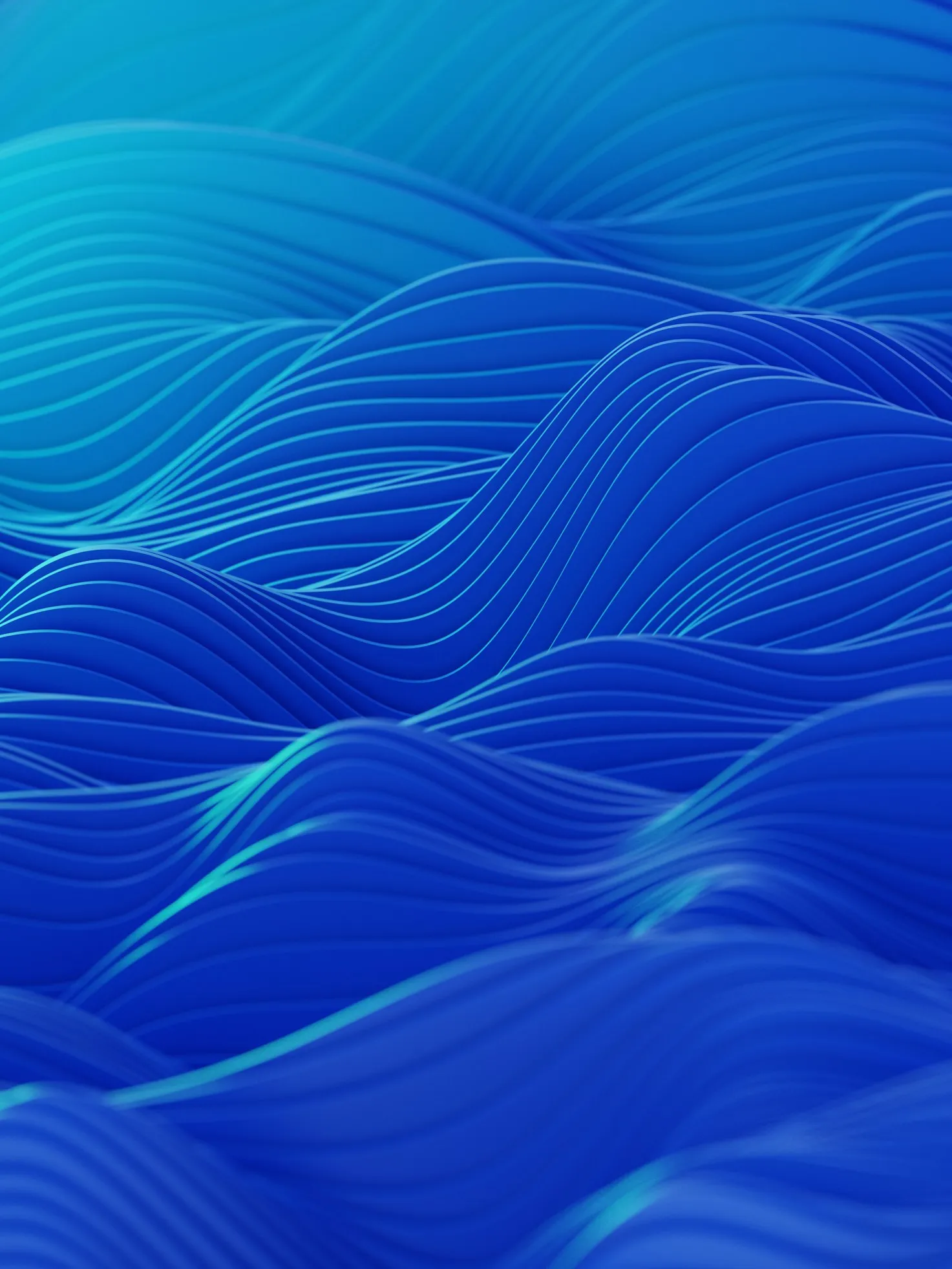 Blue wallpaper with artistic-style waves